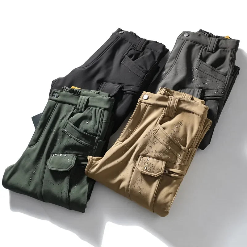 Tactical Pants Men X7 Soft Shell Fleece Windproof Waterproof Camo Combat Trousers Big Pocket Wear-resistant Trekking Cargo Pants