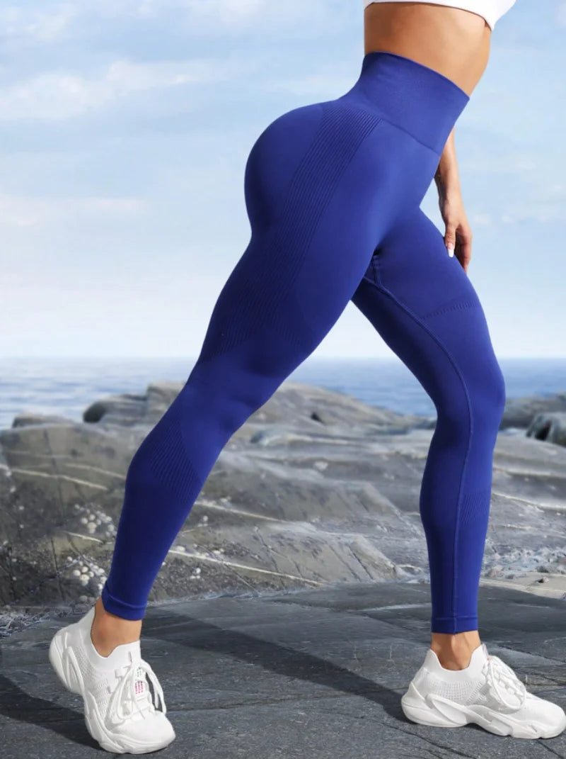 Seamless  Pants With Sexy Lines Lifting Buttocks Sports Tight Pants Women's High Waisted Elastic Fitness Pants Running Yoga Pant