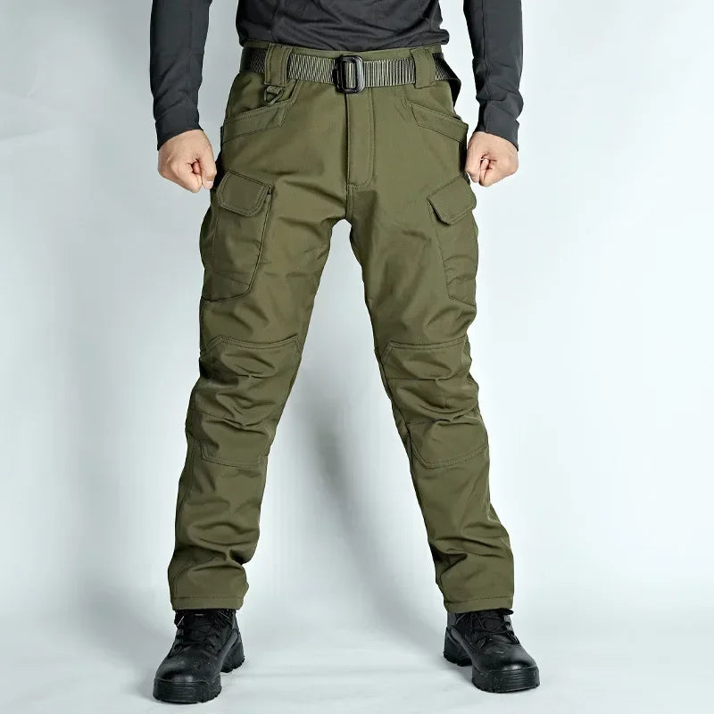 Tactical Pants Men X7 Soft Shell Fleece Windproof Waterproof Camo Combat Trousers Big Pocket Wear-resistant Trekking Cargo Pants